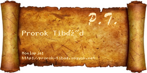 Prorok Tibád névjegykártya